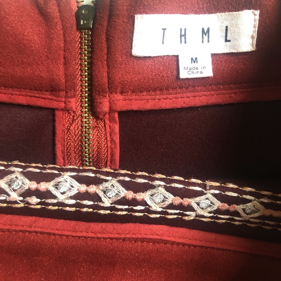 THML embroidered suede mini skirt - Picture 3 of 6